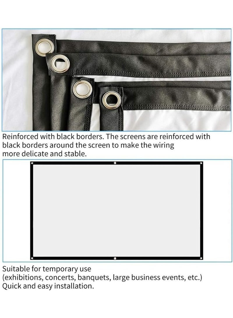 84-Inch Foldable Projection Screen, 16:9 Portable Non-Crease White Projector Curtain for Home Theater, Conference, Outdoor Camping  - Image 4