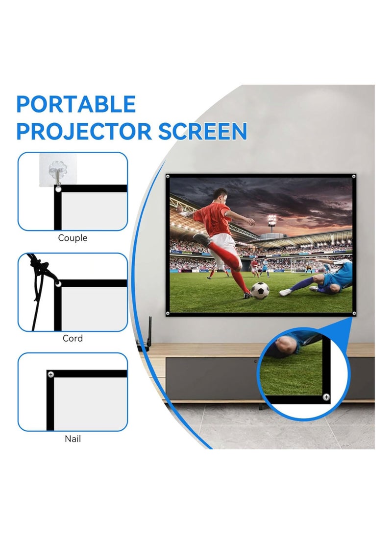 84-Inch Foldable Projection Screen, 16:9 Portable Non-Crease White Projector Curtain for Home Theater, Conference, Outdoor Camping  - Image 5