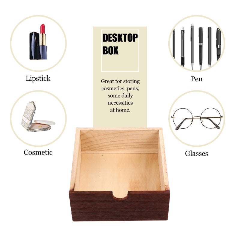 1pc Desktop Storage Box Vintage Drawer Box Storage Organizer (Four-layer) - Image 2