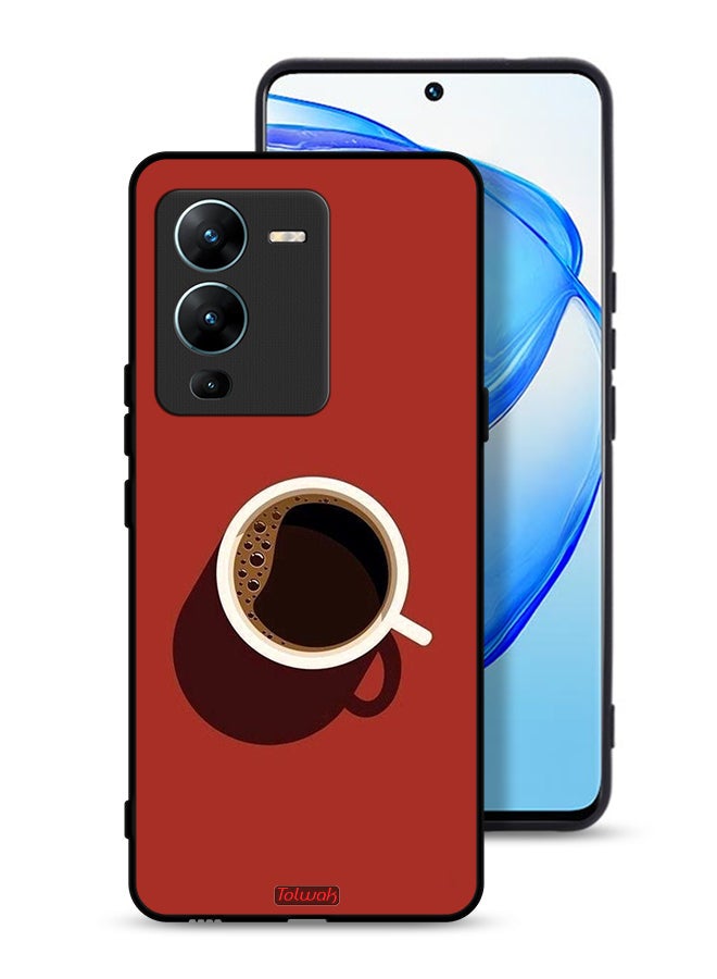 Tolwak Vivo V25 Pro 5G Protective Case Cover Coffee Cup Art - Image 1