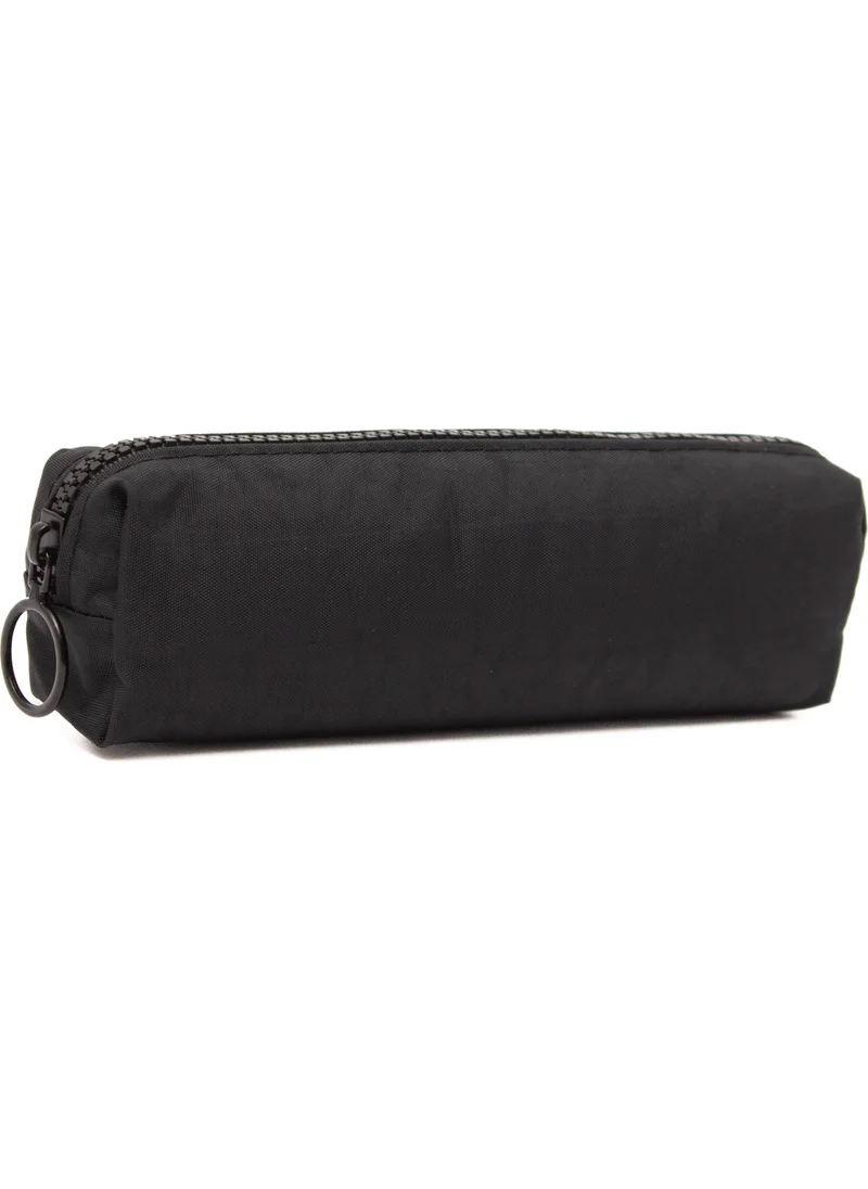 Kaff 01106 Black Crinkle Fabric Unisex Single Compartment Waterproof Finger Pencil Case