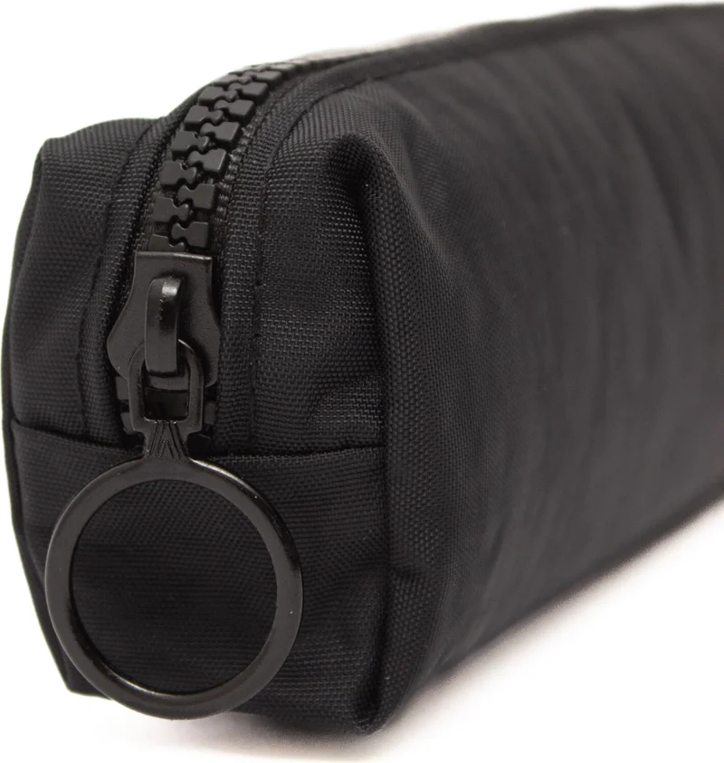 Kaff 01106 Black Crinkle Fabric Unisex Single Compartment Waterproof Finger Pencil Case