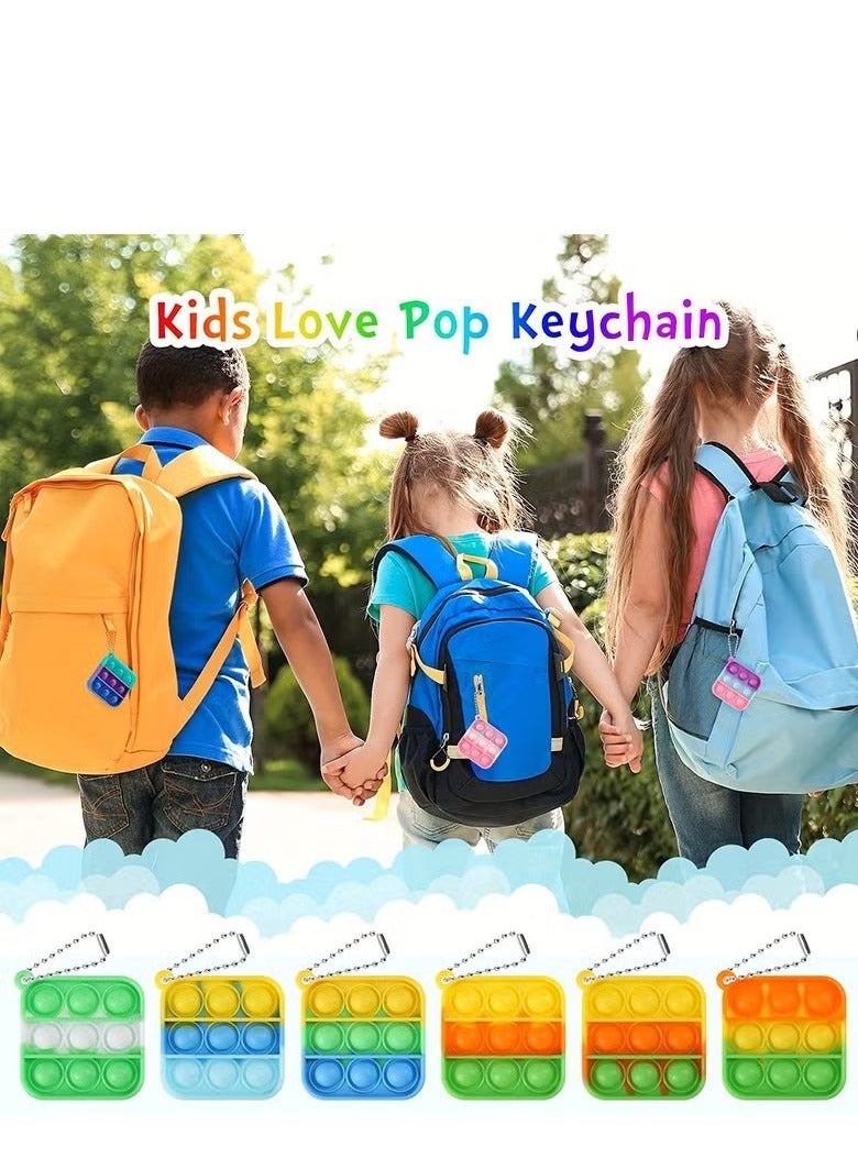 30 Pack Mini Pop Keychain, Pop Fidget Toys Fidgets for Classroom Prizes Stocking Stuffers for Kids Carnival Birthday Goodie Bag Stuffers - Image 4