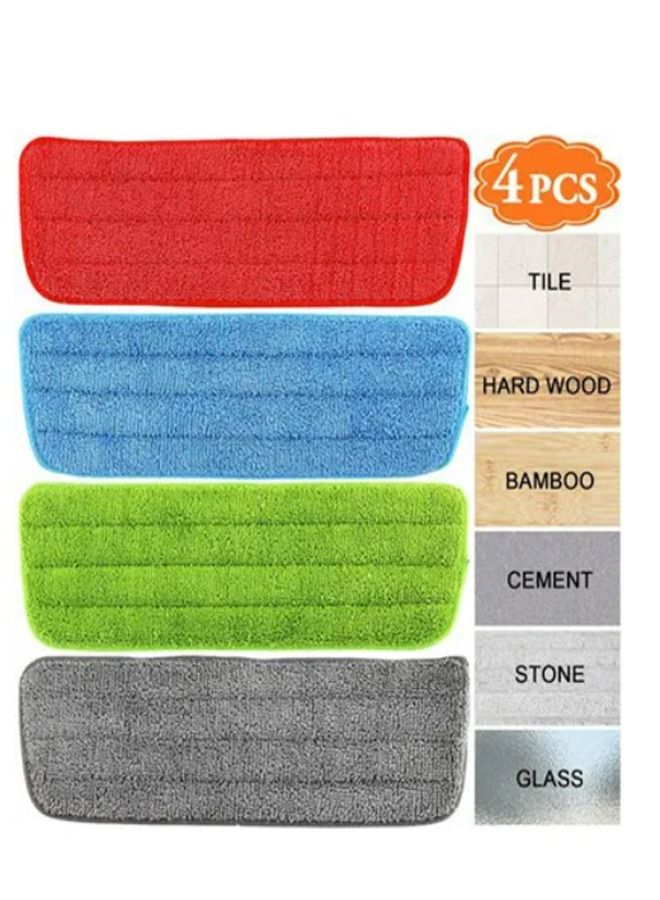 4-Piece Microfiber Spray Mop Replacement Head Set - Image 1