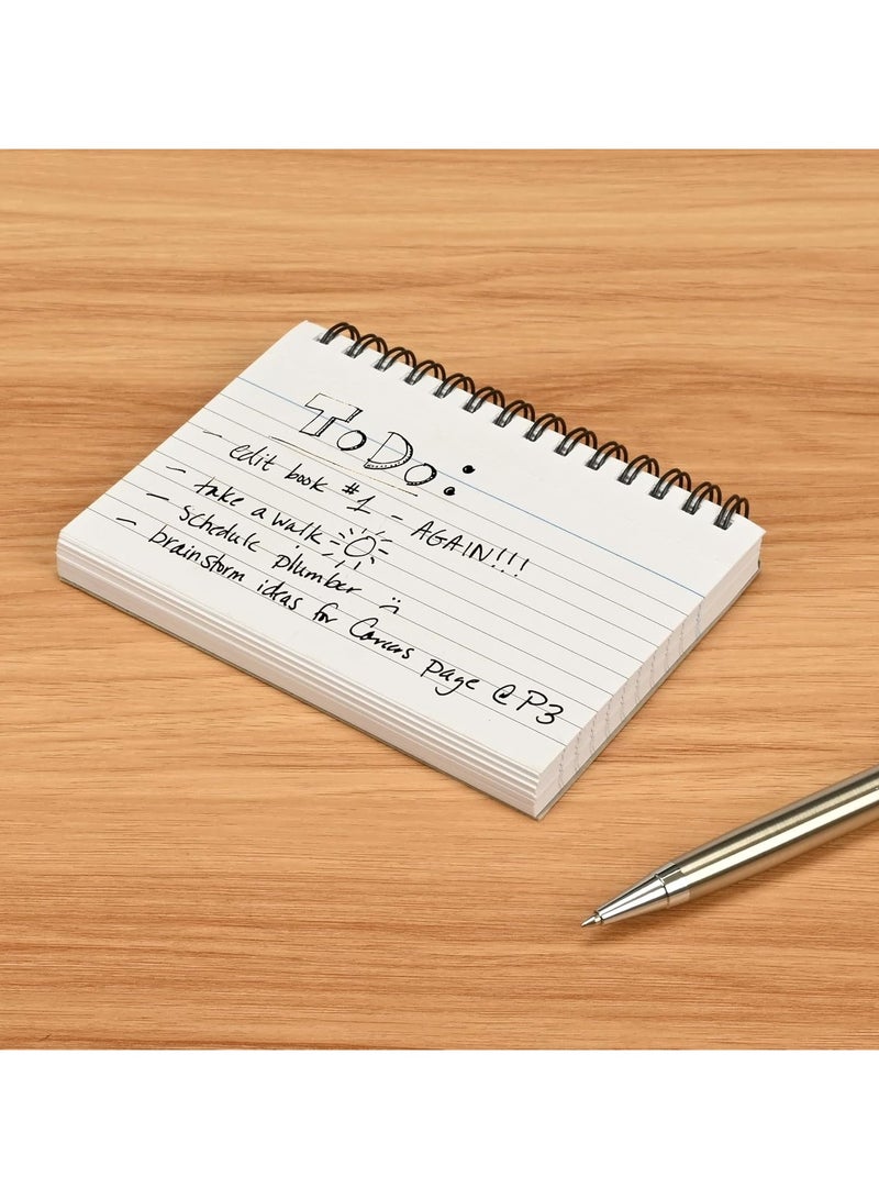 FIS بطاقات تسجيل مروسة FIS® بحجم: 8"x5" بوصات (203x127 مم)، تجليد حلزوني مزدوج، مروسة من الجانبين، 180 جرام، مثقبة، 50 ورقة لكل دفتر، عبوة من 3 قطع، لون أبيض - FSIC85-180SPWH-3 - Image 2