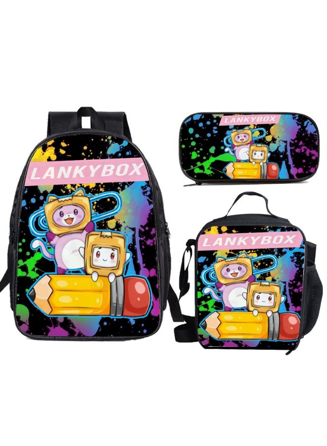 general 2025-2026 lankybox backpack pencil case satchel three-piece suit leisure sports travel backpack student school backpack  - Image 1