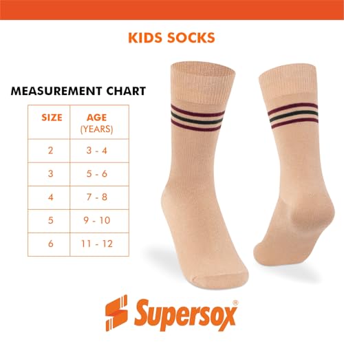 Supersox DAV School Uniform Socks for Kids, Made with Breathable, Anti Odour & Moisture Absorbent Combed Cotton with a Extra Durable Welt, Ideal For All Day Wear (Pack Of 5) - Image 3