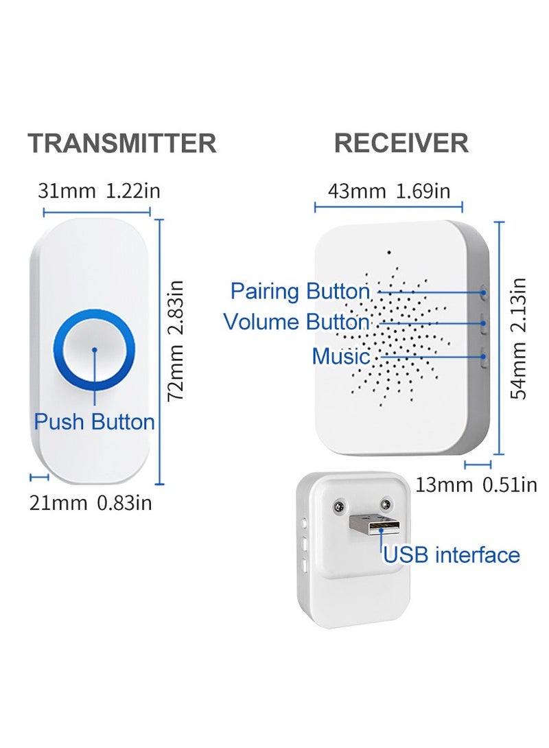 general USB Doorbell Voice Smart Home Wireless Remote Control Remote Electronic Music Doorbell to Enhance the Convenience of Life - Image 2
