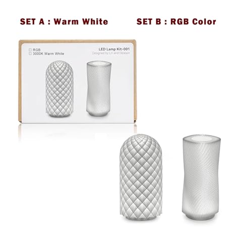 MOTOU Bambu Lab Makerworld MH001 3D Printed LED Lamp Kit - Warm White Light/RGB Color, DIY Compatible with BambuLab P1P/P1S, A1/A1 Mini, X1/X1C/X1E 3D Printers-Prints NOT Included (WhiteLight, LEDlamp) - Image 2