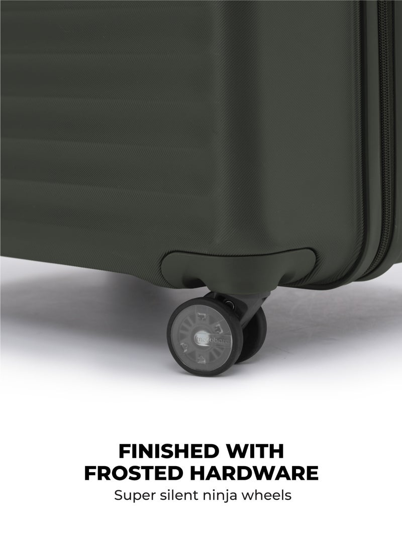 Mokobara Aisle Trunk Cabin Luggage | 40L | German Makrolon Polycarbonate Hardshell | TSA Lock & YKK Zippers | 8 Silent Ninja Wheels | Olive(Homegrown) - Image 3