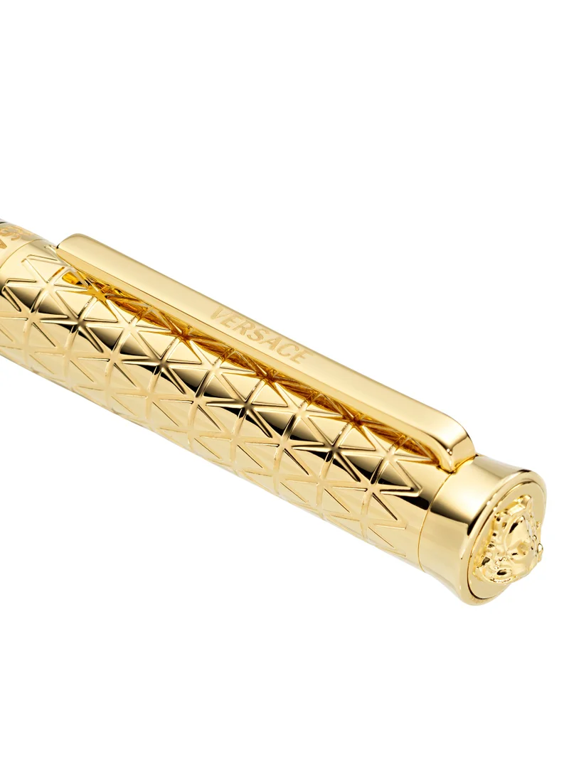 VERSACE Ballpoint Pen - Barrel with Matching Clip and Medusa Top