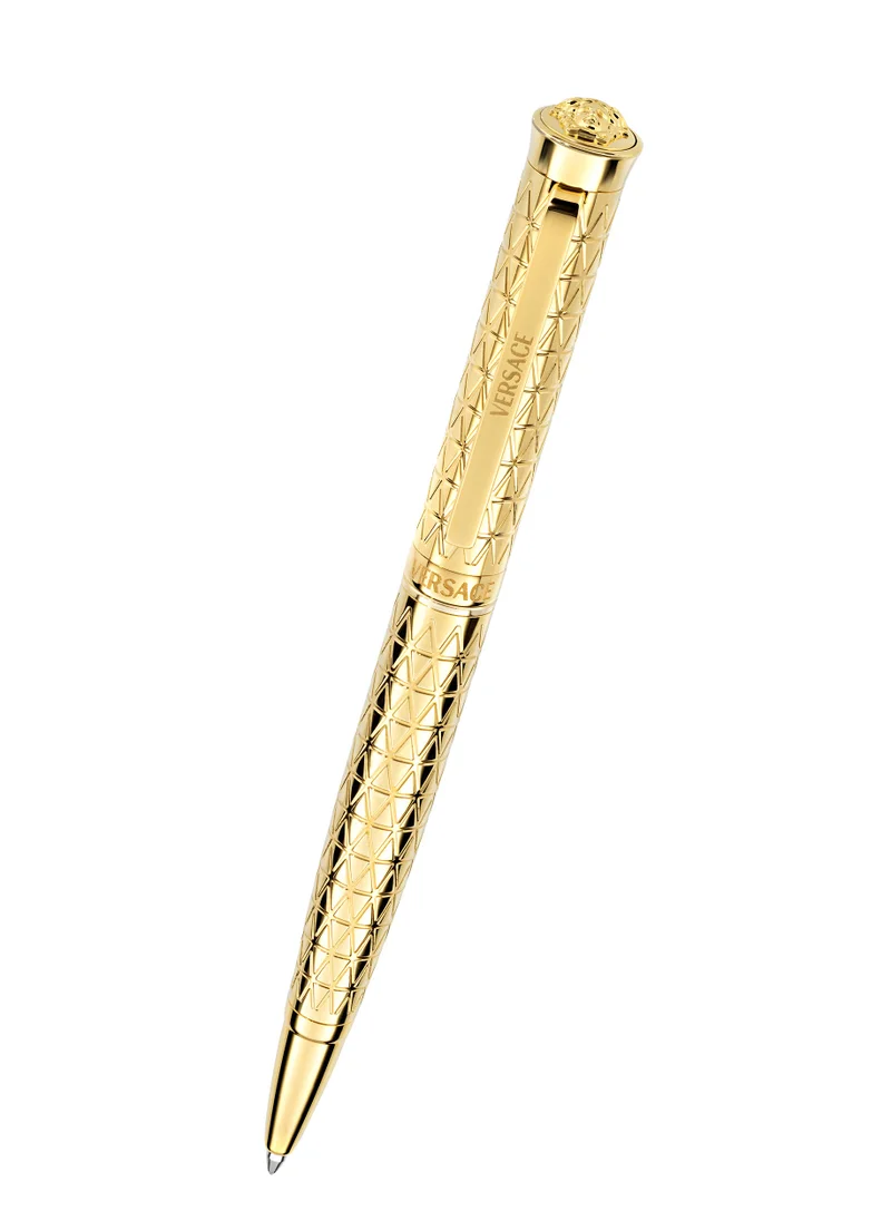 VERSACE Ballpoint Pen - Barrel with Matching Clip and Medusa Top