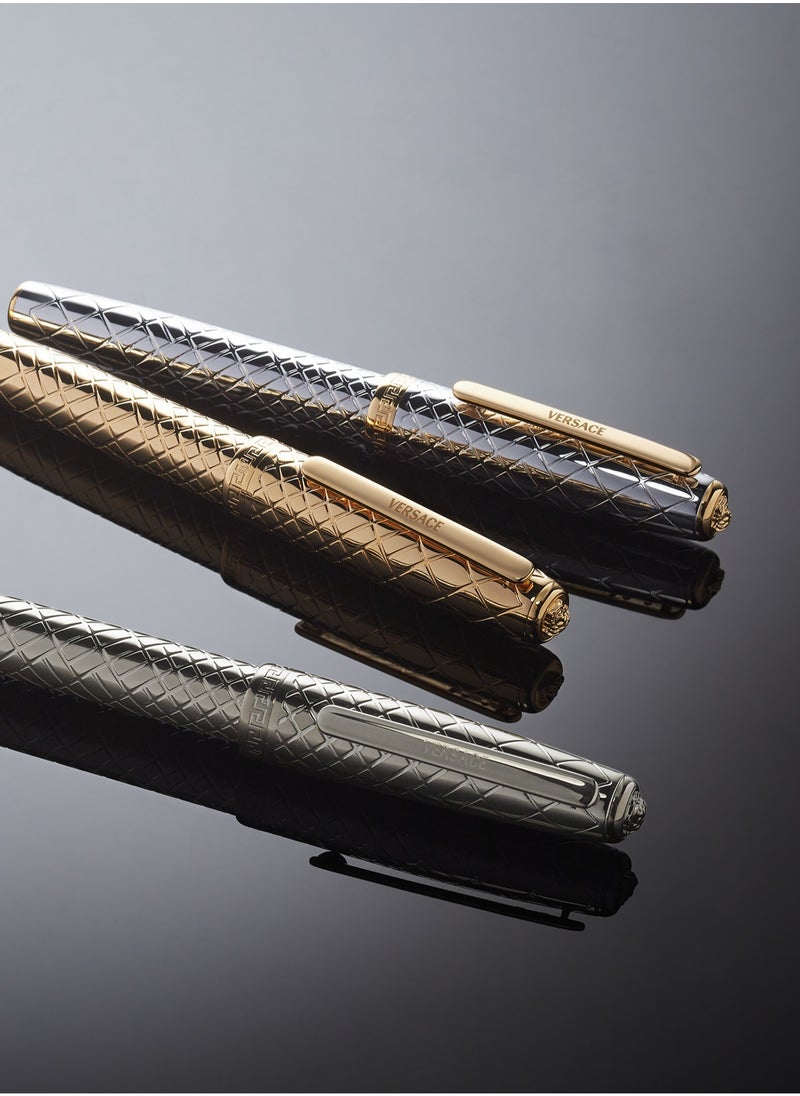 VERSACE - Ballpoint Pen - Barrel with Matching Clip and Medusa Top - Image 1