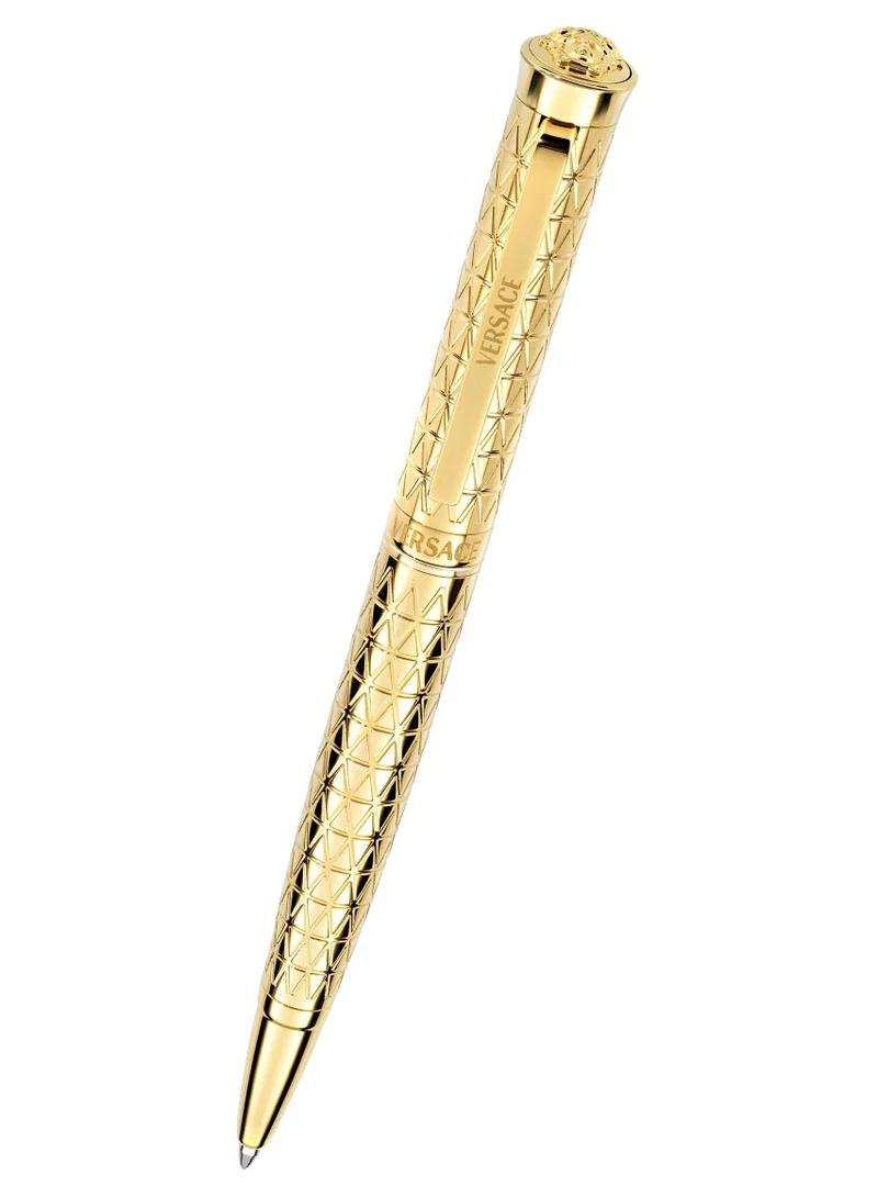 Gold Geometric Pattern Ballpoint Pen