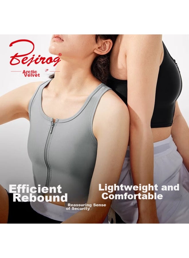Bejirog Chest Binder Bra, Les Cool T, Ice Silk Summer Chest Wrap, Zipper Chest Shaper Vest, Student Chest Reduction, Women's Sports Underwear - Image 2