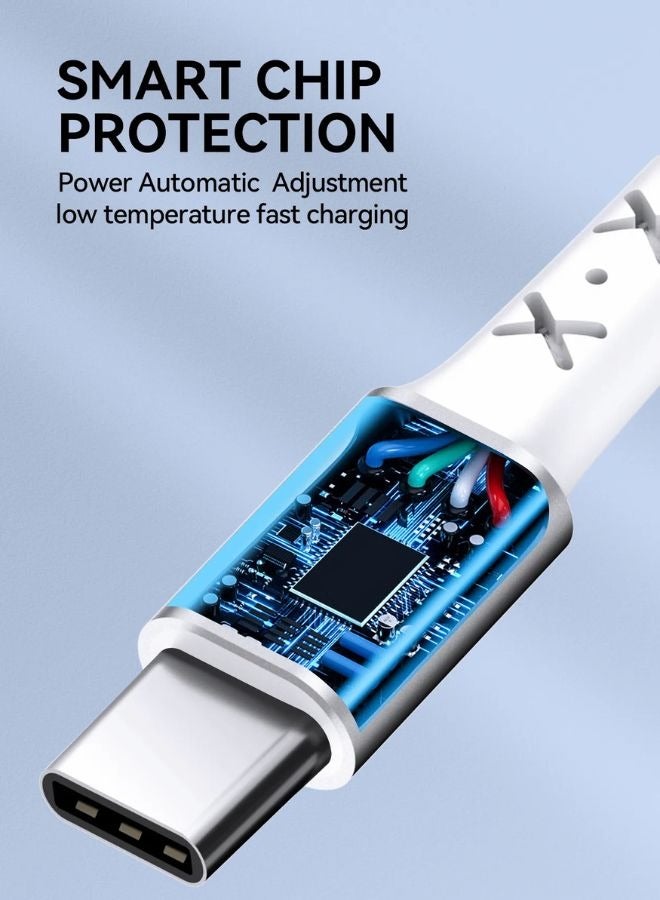 Premium USB A to C Data Cable - High-Speed Data Transfer & Fast Charging 5V/3.4A - 1m White - Image 3