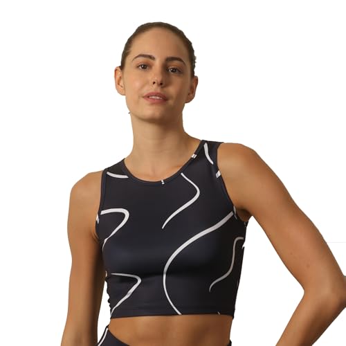 SOIE Women's Sleeveless Quick Dry Printed Athleisure Crop Top(AT-6 P-9 XXL) - Image 1