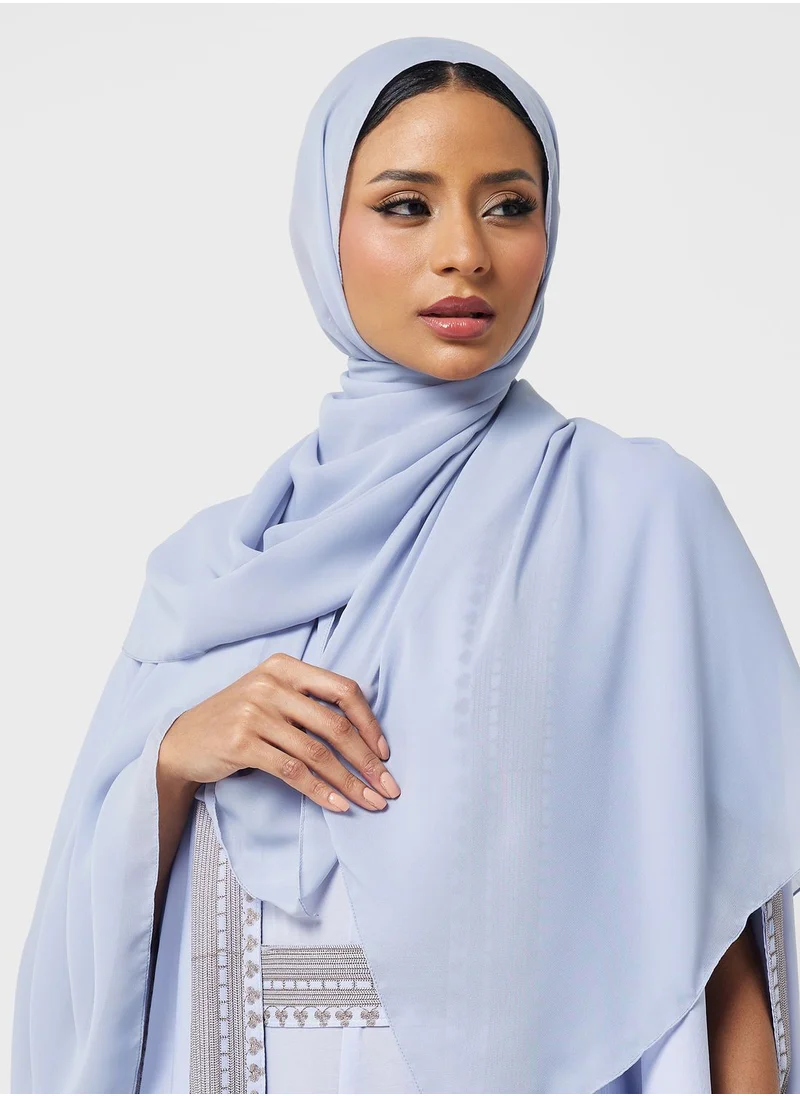 hayas closet Embroidered Belted Abaya