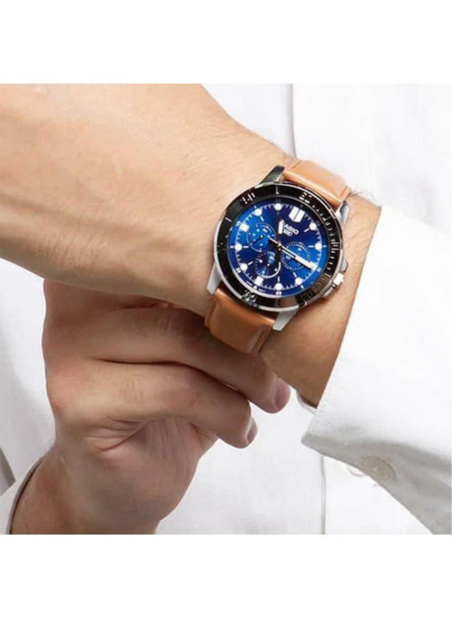 CASIO - Leather Chronograph Watch MTP-VD300L-2EUDF - Image 1
