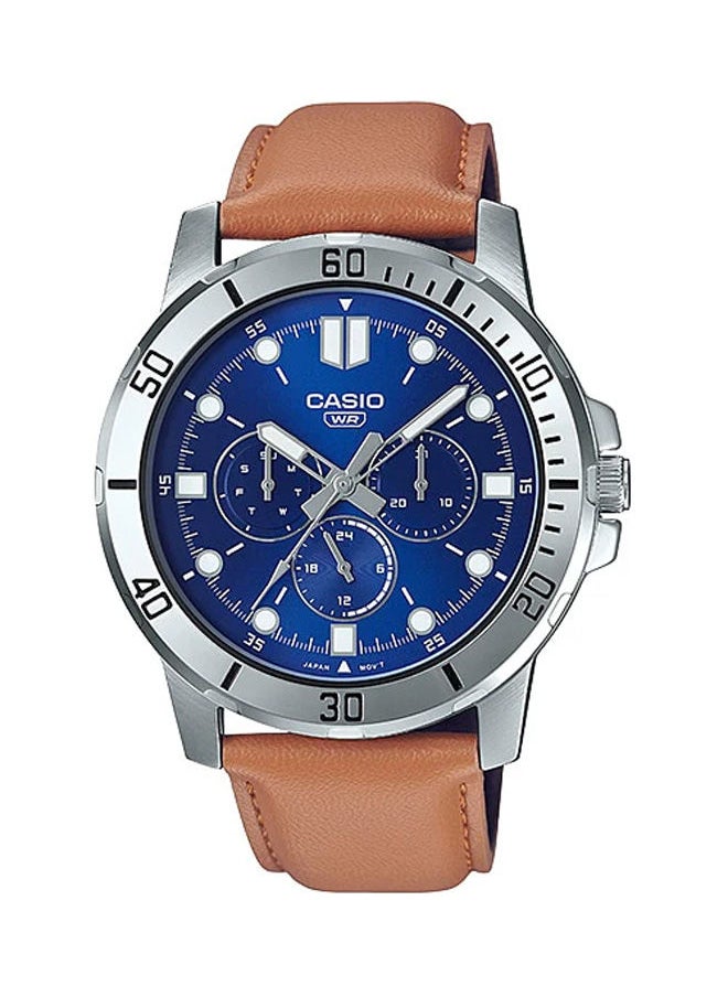 CASIO - Leather Chronograph Watch MTP-VD300L-2EUDF - Image 1