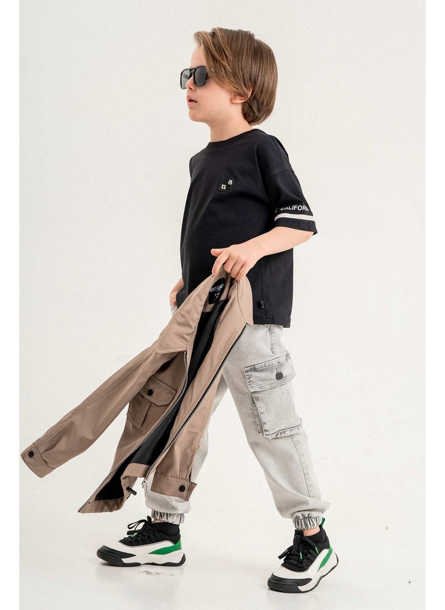 Gold Class Kidswear Double Chest Pocket Zippered Elastic Adjustable Waist Boy Jacket  - Image 1