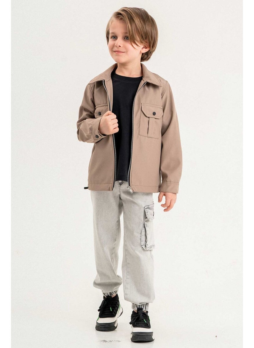 Gold Class Kidswear Double Chest Pocket Zippered Elastic Adjustable Waist Boy Jacket  - Image 5