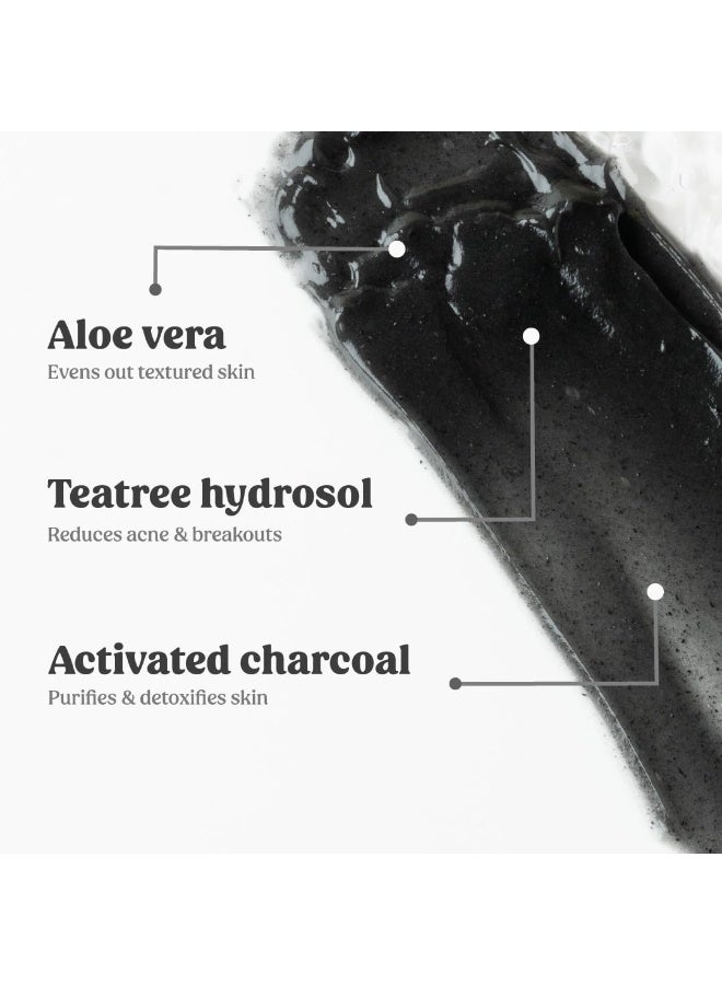 Vilvah Store Charcoal Facemask for Glowing Skin | With Aloe Vera and Charcoal | Suitable For All Skin Types | For Men & Women | 100ml - Image 3