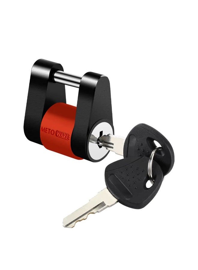 METOWARE Trailer Tongue Coupler Lock, 1/4” Dia, 3/4” Span, Heavy-Duty Steel Trailer Hitch Lock for Tow Boat RV Truck Car's Coupler, with Rubber Rings (1 Pack) - Image 1