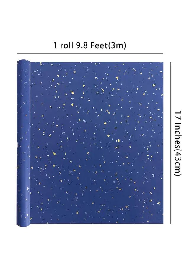 Blue Starlight Dot Wrapping Paper Roll 17 Inch X 9.8 Feet Birthday Holiday Gift Wrap - Image 3