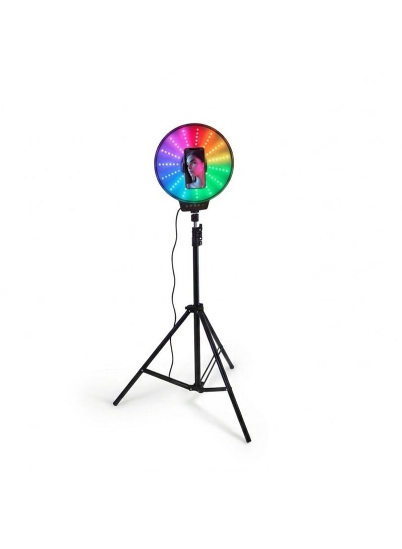 رنج لايت RGB ذكي مع وضع التفاعل الموسيقي وحامل هاتف مدمج لصناعة المحتوى والبث المباشر - موديل MJ-261 - Image 2