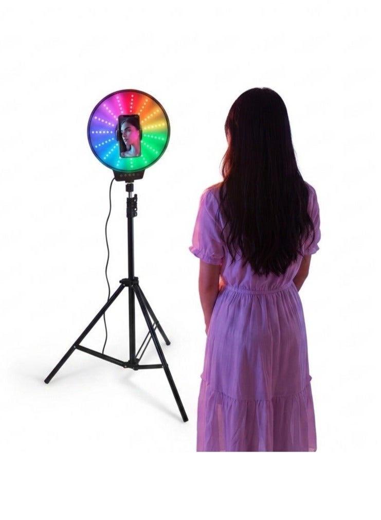 رنج لايت RGB ذكي مع وضع التفاعل الموسيقي وحامل هاتف مدمج لصناعة المحتوى والبث المباشر - موديل MJ-261 - Image 3