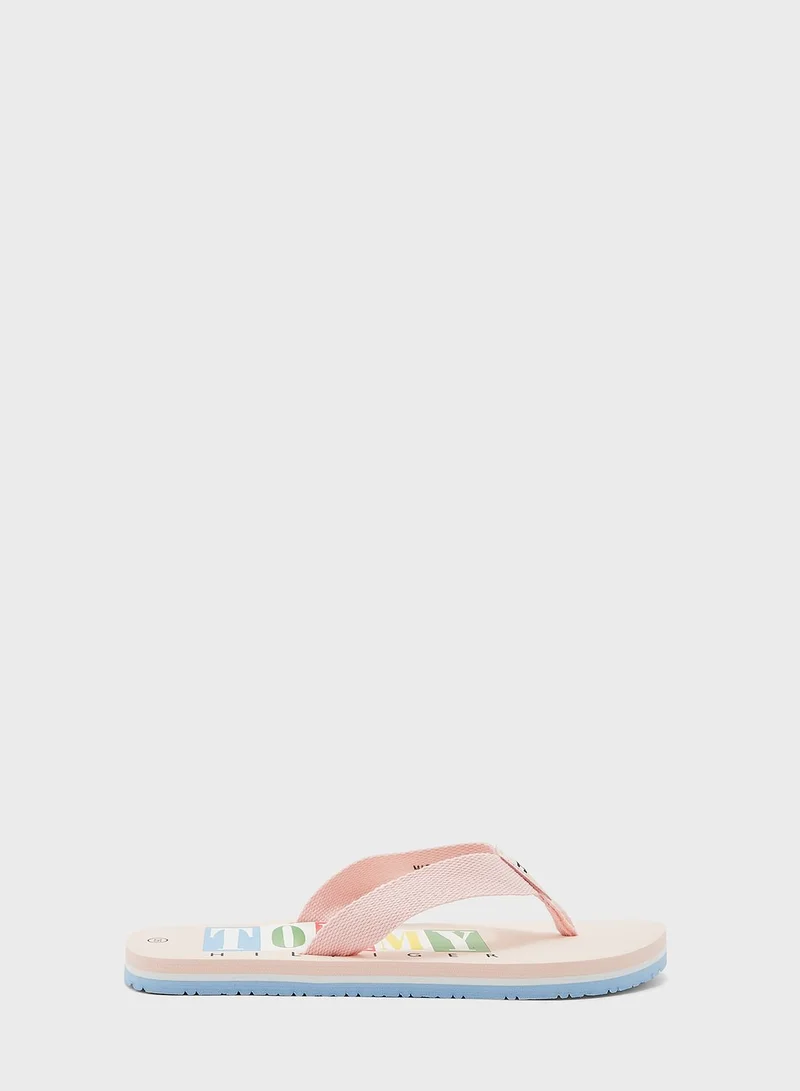 TOMMY HILFIGER Kids Logo Flip Flops