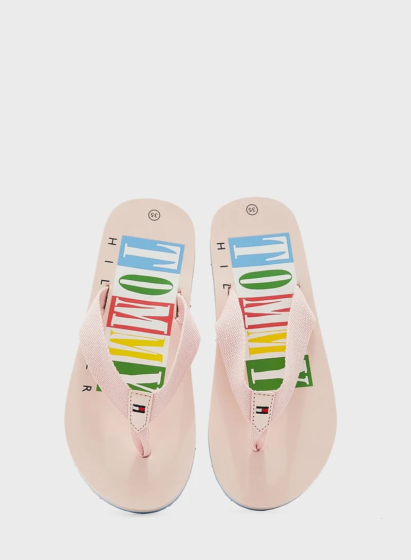 TOMMY HILFIGER Kids Logo Flip Flops