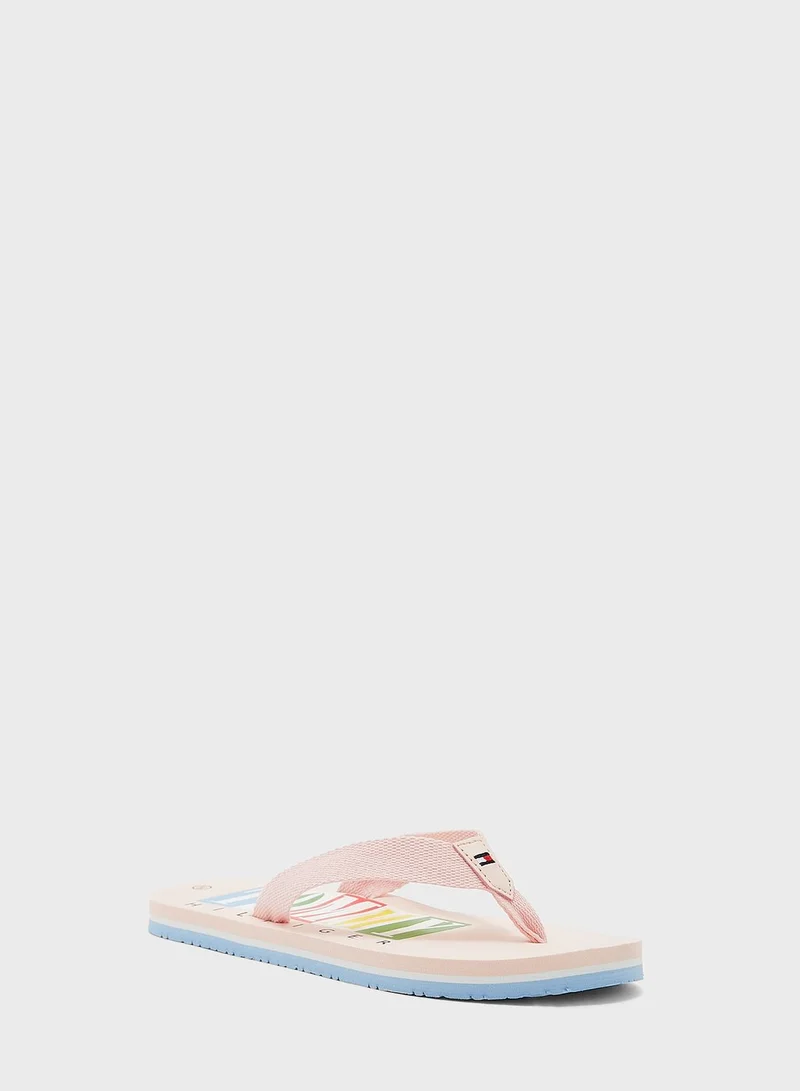 TOMMY HILFIGER Kids Logo Flip Flops