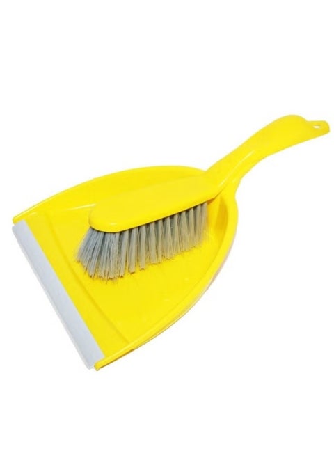 Dustpan and Broom Set Durable Multipurpose Cleaning Set with Comfortable Handle for Sweeping and Scraping Suitable for Home, Office, Kitchen and Outdoor Use\Yellow