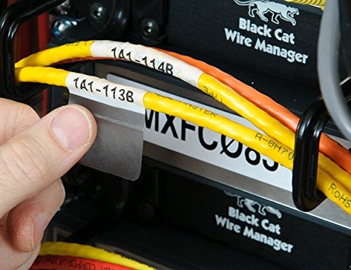 Brady - 143268 M-32-427 Vinyl B-427 Black on White/Clear Label Maker Cartridge, 1-1/2" Width x 1-1/2" Height, For BMP51/BMP53 Printers - Image 3