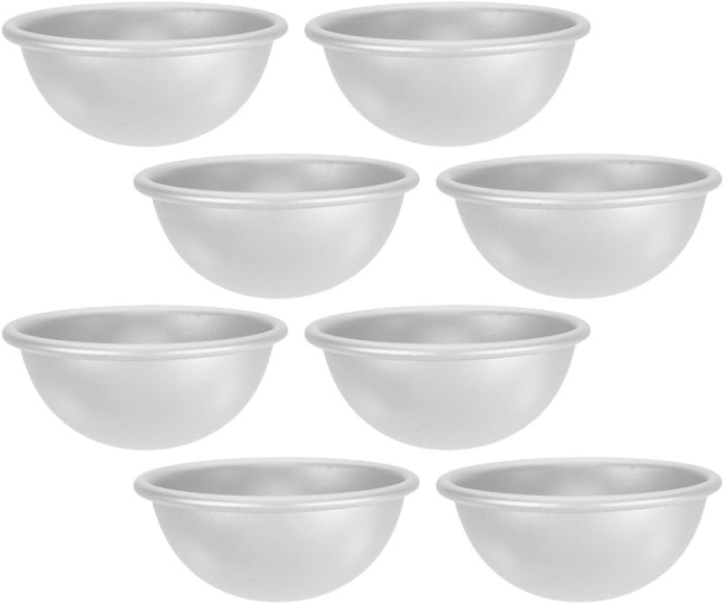 8 Pcs Aluminum Dome Baking Mold Half Sphere Cake Pans Nonstick Semi-sphere Molds for DIY Cakes Bath Salt Soap Making 5.8x2.8cm Medium Size - Image 1