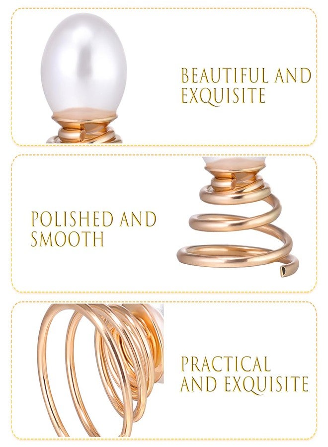 Luxshiny Golden Pearl Spiral Hair Pins 12pcs Swirl Hair Twists Coils Clips Twist Hair Jewelry Metal Alloy Bobby Pins Decorative Hair Accessories for Girls Women Bridal Wedding Prom Party Birthday - Image 2