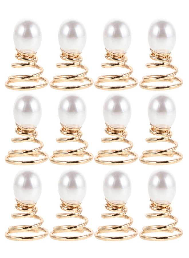Luxshiny Golden Pearl Spiral Hair Pins 12pcs Swirl Hair Twists Coils Clips Twist Hair Jewelry Metal Alloy Bobby Pins Decorative Hair Accessories for Girls Women Bridal Wedding Prom Party Birthday - Image 1