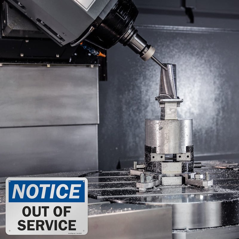 SmartSign-U9-2382-NA "Notice - Out Of Service" Sign | 7" x 10" Aluminum , Black/Blue on White - Image 3