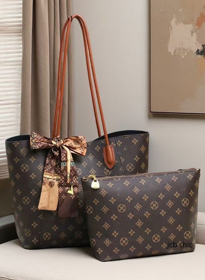 JCB CHIC Vintage Floral  Tote Bag For Women, Large Capacity Mom Bag , Adjustable Crossbody Commute Daily Fashion Bag,Shoulder Bags Elegant Ladies Purse(012#)