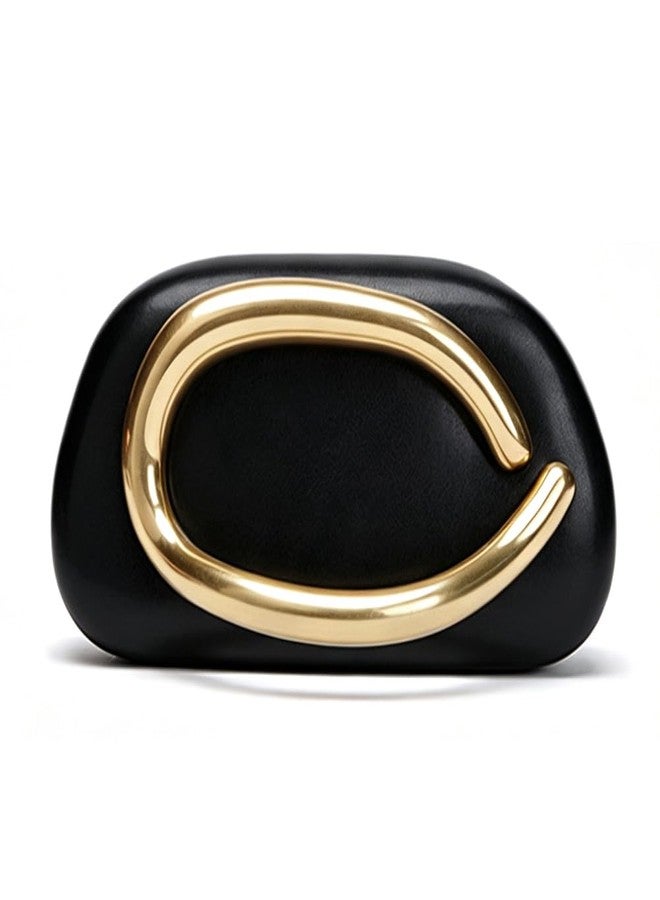 CUXVA PU Leather Evening Handbags for Women Hand-held Clutch Purse with Chain Vintage Metal Decoration Crossbody Bag - Image 1