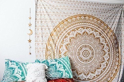 Textile export creations Bed Sheet for Singal Bed Textile export creations Creations Beautiful Indian Exclusive Indian Twin Hippie Mandala Tapestry Wall Hanging Throw BohemianBedspread Decor 5 - Image 1