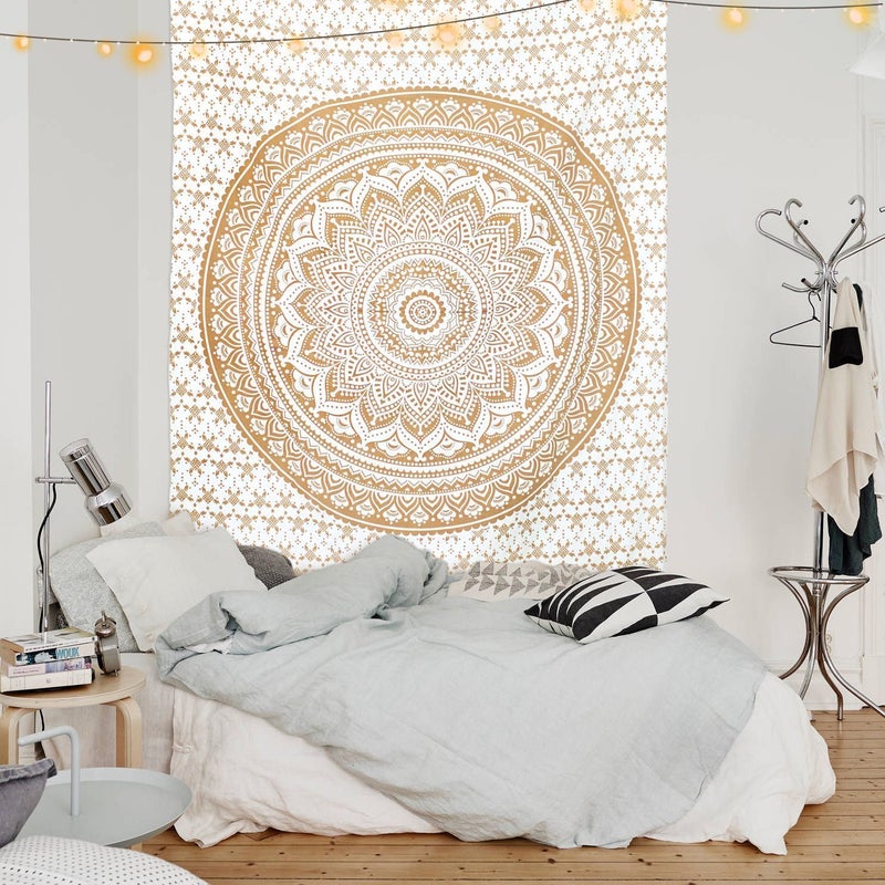Textile export creations Bed Sheet for Singal Bed Textile export creations Creations Beautiful Indian Exclusive Indian Twin Hippie Mandala Tapestry Wall Hanging Throw BohemianBedspread Decor 5 - Image 4