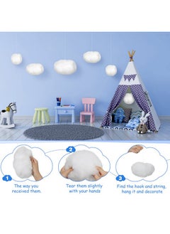Tatuo Artificial Cloud Props Imitation 3D Cloud For Ceiling Hanging Decorations Fake Cloud Cloud Shape Wedding Ornament Room Decor Art Stage Diy Party (13.8 X 9.8 X 6 Inches,6 Pieces)  - Image 2