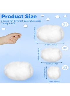 Tatuo Artificial Cloud Props Imitation 3D Cloud For Ceiling Hanging Decorations Fake Cloud Cloud Shape Wedding Ornament Room Decor Art Stage Diy Party (13.8 X 9.8 X 6 Inches,6 Pieces)  - Image 5
