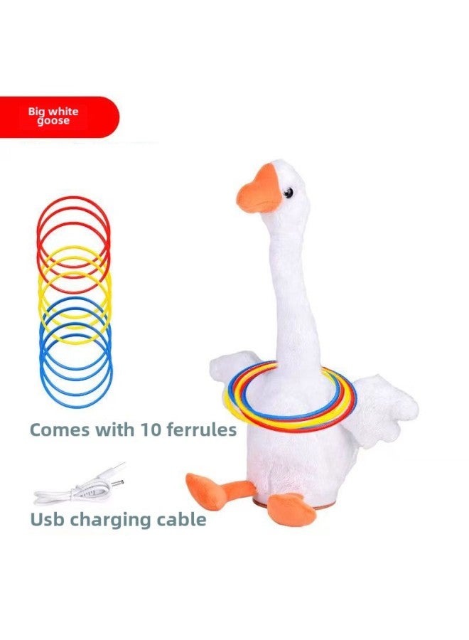 Ring Game Set Big Goose Set I Duck Don't Pour Duck Doll Shook His Head Goose Electric Ring Stall Toy Wholesale-Specifications:Big White Goose ]  - Image 1