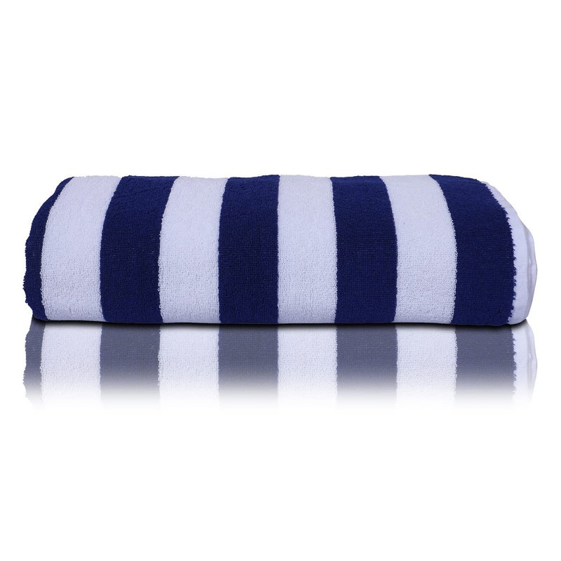Home Studio Home Plus Studio 100 Cotton Towel Hotel PoolSwimmingBeachBath SheetGymBeach Towel Extra Large Size Bath Towel Pack of 1 Size 90 CM x 180 CM 36 in x 72 in Blue White Stripes - Image 1