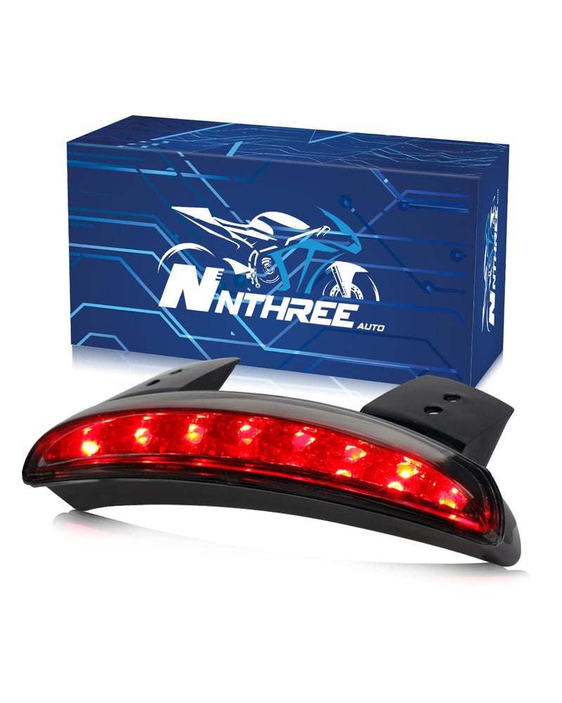 NTHREEAUTO Motorcycle Chopped Rear Fender Edge LED Brake Tail Light Integrated Turn Signals Compatible with Harley Sportster XL883N XL1200N XL1200V XL1200X