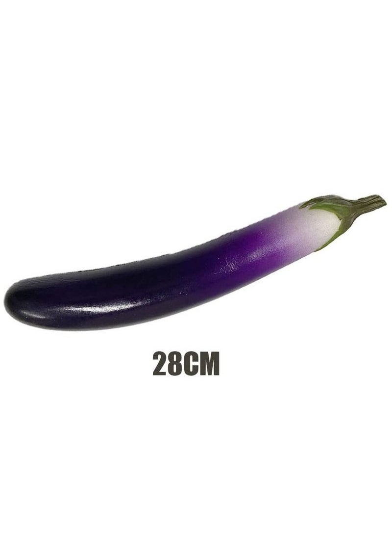 Generic - 3 PCS Artificial Eggplant, Cucumber, Egg, 2 PCS Lifelike Soft PU Cucumber&Eggplant, 1 PCS Simulated Egg, Fake Food Vegetable for Decoration, Photography, Home, Office - Image 1